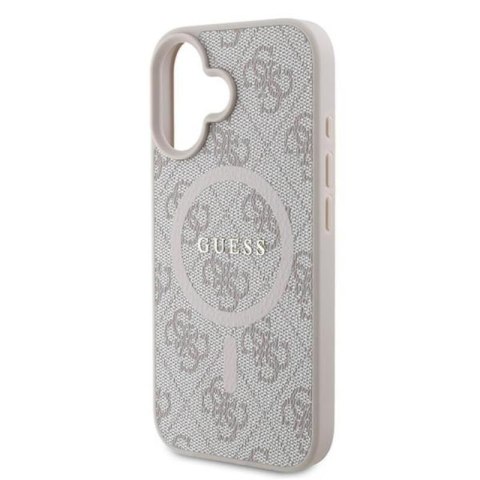 Guess 4G Ring Classic Logo MagSafe - Etui iPhone 16 Plus (różowy) Guess 4G Ring Classic Logo MagSafe - Etui iPhone 16 Plus (różowy)