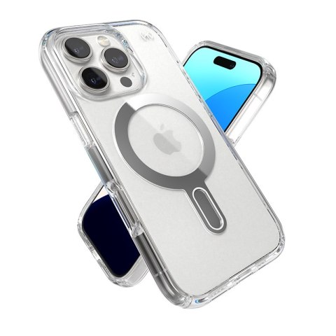 Speck Presidio Perfect-Clear ClickLock & MagSafe - Etui iPhone 16 Pro (Clear / Chrome Finish / Serene Silver) Speck Presidio Perfect-Clear ClickLock & MagSafe - Etui iPhone 16 Pro (Clear / Chrome Finish / Serene Silver)