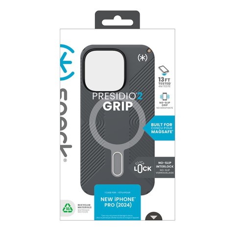 Speck Presidio2 Grip ClickLock & MagSafe - Etui iPhone 16 Pro (Charcoal Grey / Cool Bronze / White) Speck Presidio2 Grip ClickLock & MagSafe - Etui iPhone 16 Pro (Charcoal Grey / Cool Bronze / White)