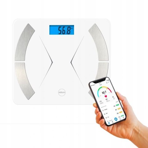 ELDOM TWO500 INTELIGENTNA WAGA ŁAZIENKOWA BLUETOOTH BIAŁA ELDOM TWO500 INTELIGENTNA WAGA ŁAZIENKOWA BLUETOOTH BIAŁA