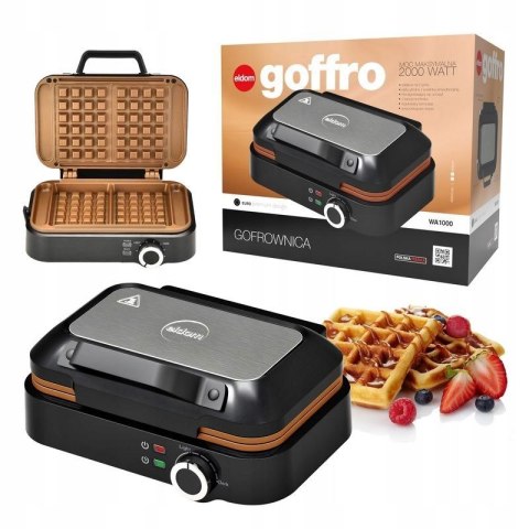 GOFROWNICA ELDOM SOLIDNA 2 DUŻE GOFRY SUPER MOC 2000W GOFROWNICA ELDOM SOLIDNA 2 DUŻE GOFRY SUPER MOC 2000W