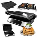 GRILL ELEKTRYCZNY ROZKŁADANY MOCNY GOFRY PANINI BBQ OPIEKACZ 2w1 PANEL LED