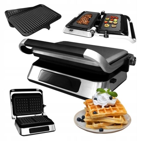 GRILL ELEKTRYCZNY ROZKŁADANY MOCNY GOFRY PANINI BBQ OPIEKACZ 2w1 PANEL LED GRILL ELEKTRYCZNY ROZKŁADANY MOCNY GOFRY PANINI BBQ OPIEKACZ 2w1 PANEL LED