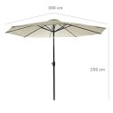 PARASOL OGRODOWY DUŻY SOLIDNY SKŁADANY 3 M Z KORBKĄ REGULACJA XL ECRU