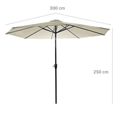 PARASOL OGRODOWY DUŻY SOLIDNY SKŁADANY 3 M Z KORBKĄ REGULACJA XL ECRU PARASOL OGRODOWY DUŻY SOLIDNY SKŁADANY 3 M Z KORBKĄ REGULACJA XL ECRU