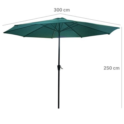 PARASOL OGRODOWY DUŻY SOLIDNY SKŁADANY 3 M Z KORBKĄ REGULACJA XL ZIELONY PARASOL OGRODOWY DUŻY SOLIDNY SKŁADANY 3 M Z KORBKĄ REGULACJA XL ZIELONY
