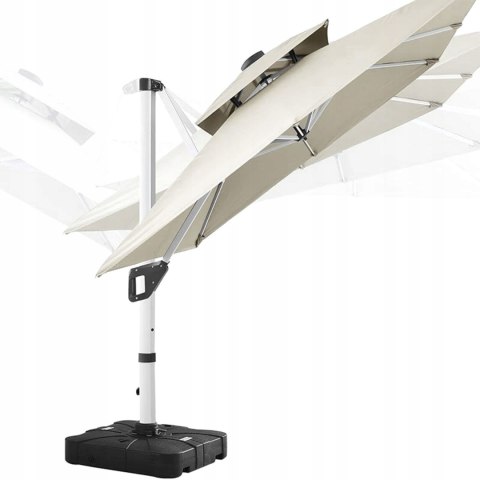 PARASOL OGRODOWY DUŻY SOLIDNY SKŁADANY 3 M Z WYSIĘGNIKIEM REGULACJA XXXL- VADA ECRU PARASOL OGRODOWY DUŻY SOLIDNY SKŁADANY 3 M Z WYSIĘGNIKIEM REGULACJA XXXL- VADA ECRU