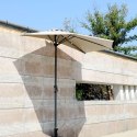 PARASOL OGRODOWY ŚCIENNY DUŻY SOLIDNY SKŁADANY 2,7 M Z KORBKĄ ECRU