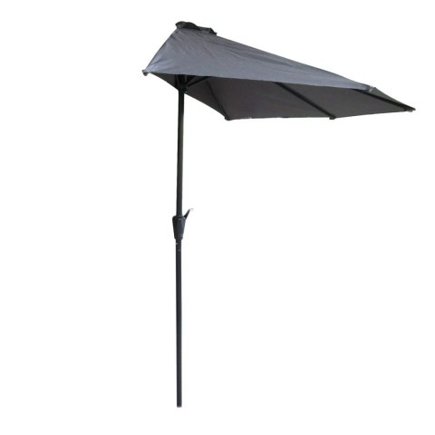 PARASOL OGRODOWY ŚCIENNY DUŻY SOLIDNY SKŁADANY 2,7 M Z KORBKĄ SZARY PARASOL OGRODOWY ŚCIENNY DUŻY SOLIDNY SKŁADANY 2,7 M Z KORBKĄ SZARY