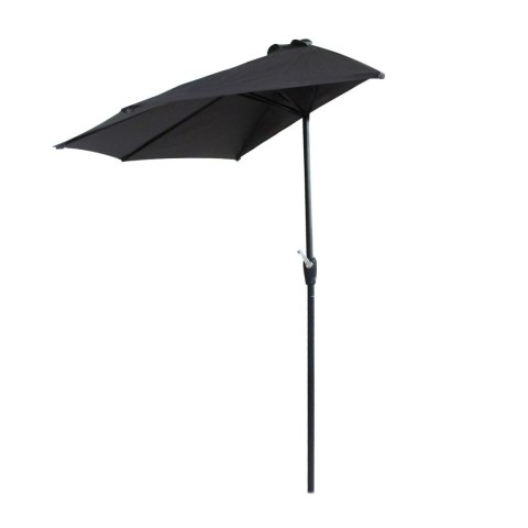 PARASOL OGRODOWY ŚCIENNY DUŻY SOLIDNY SKŁADANY 2,7 M Z KORBKĄ SZARY PARASOL OGRODOWY ŚCIENNY DUŻY SOLIDNY SKŁADANY 2,7 M Z KORBKĄ SZARY