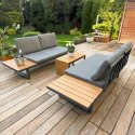 ZESTAW MEBLI OGRODOWYCH narożnik sofa stolik LEKKI komplet gród ALUMINIUM