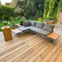 ZESTAW MEBLI OGRODOWYCH narożnik sofa stolik LEKKI komplet gród ALUMINIUM
