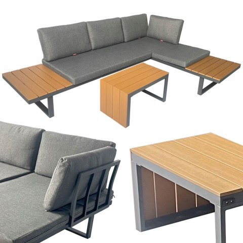 ZESTAW MEBLI OGRODOWYCH narożnik sofa stolik LEKKI komplet gród ALUMINIUM ZESTAW MEBLI OGRODOWYCH narożnik sofa stolik LEKKI komplet gród ALUMINIUM