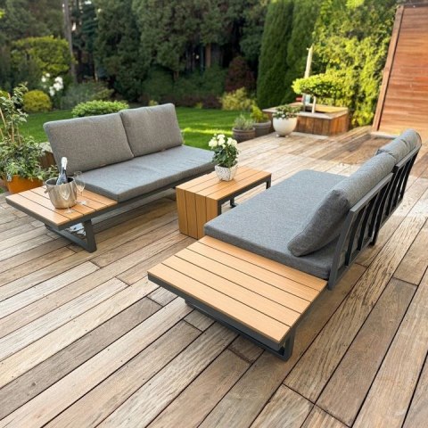 ZESTAW MEBLI OGRODOWYCH narożnik sofa stolik LEKKI komplet gród ALUMINIUM ZESTAW MEBLI OGRODOWYCH narożnik sofa stolik LEKKI komplet gród ALUMINIUM