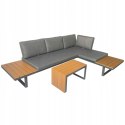 ZESTAW MEBLI OGRODOWYCH narożnik sofa stolik LEKKI komplet gród ALUMINIUM