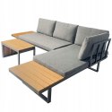 ZESTAW MEBLI OGRODOWYCH narożnik sofa stolik LEKKI komplet gród ALUMINIUM