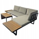 ZESTAW MEBLI OGRODOWYCH narożnik sofa stolik LEKKI komplet gród ALUMINIUM