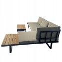 ZESTAW MEBLI OGRODOWYCH narożnik sofa stolik LEKKI komplet gród ALUMINIUM