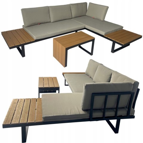 ZESTAW MEBLI OGRODOWYCH narożnik sofa stolik LEKKI komplet gród ALUMINIUM ZESTAW MEBLI OGRODOWYCH narożnik sofa stolik LEKKI komplet gród ALUMINIUM