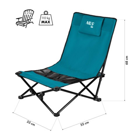 NC3306 KRZESŁO PLAŻOWE NIEBIESKO CZARNE NILS CAMP NC3306 KRZESŁO PLAŻOWE NIEBIESKO CZARNE NILS CAMP