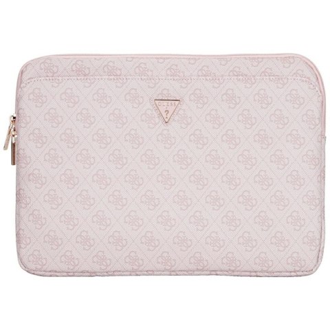 Guess 4G Zipper Pocket Triangle Logo Sleeve - Etui na notebooka 14" (różowy)