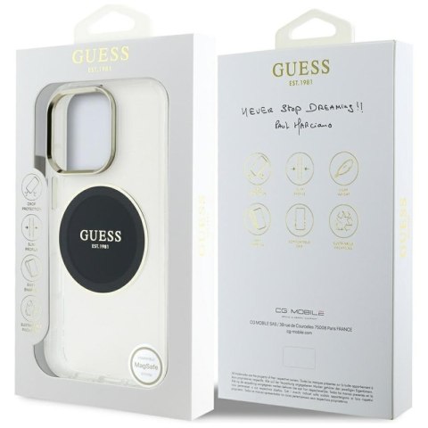 Guess IML Metal Colored Circle Classic Logo MagSafe - Etui do iPhone 16 Pro Max (czarny) Guess IML Metal Colored Circle Classic Logo MagSafe - Etui do iPhone 16 Pro Max (czarny)