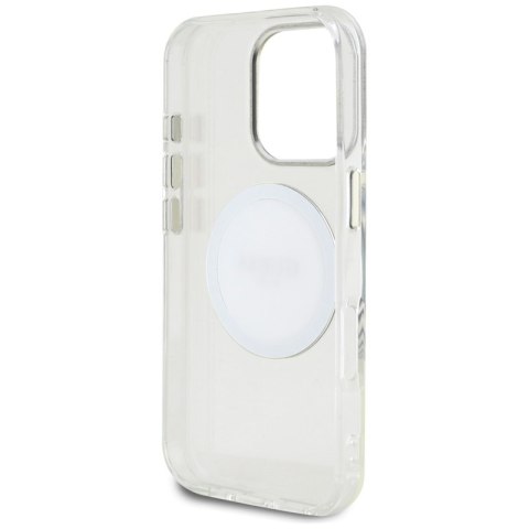 Guess IML Metal Colored Circle Classic Logo MagSafe - Etui do iPhone 16 Pro (biały) Guess IML Metal Colored Circle Classic Logo MagSafe - Etui do iPhone 16 Pro (biały)