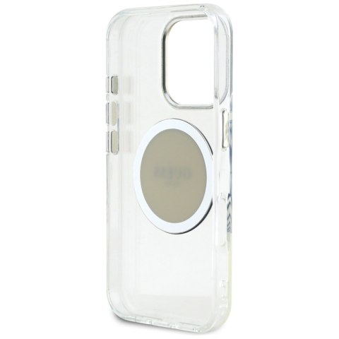 Guess IML Metal Colored Circle Classic Logo MagSafe - Etui do iPhone 16 Pro (szary) Guess IML Metal Colored Circle Classic Logo MagSafe - Etui do iPhone 16 Pro (szary)
