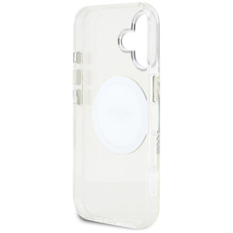 Guess IML Metal Colored Circle Classic Logo MagSafe - Etui do iPhone 16 (biały) Guess IML Metal Colored Circle Classic Logo MagSafe - Etui do iPhone 16 (biały)