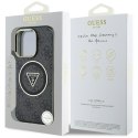 Guess IML Metal Glitter 4G Circle Triangle MagSafe - Etui do iPhone 16 Pro Max (czarny)