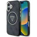 Guess IML Metal Glitter 4G Circle Triangle MagSafe - Etui do iPhone 16 (czarny)