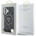 Guess IML Metal Glitter 4G Circle Triangle MagSafe - Etui do iPhone 16 (czarny)