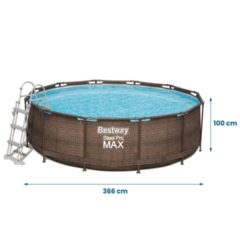 Basen ogrodowy stelażowy 366 x 100 cm zestaw 18w1 Bestway 56709 Basen ogrodowy stelażowy 366 x 100 cm zestaw 18w1 Bestway 56709