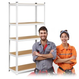 Regał metalowy 180x90x30 cm Humberg 4844 biały MDF 875 kg