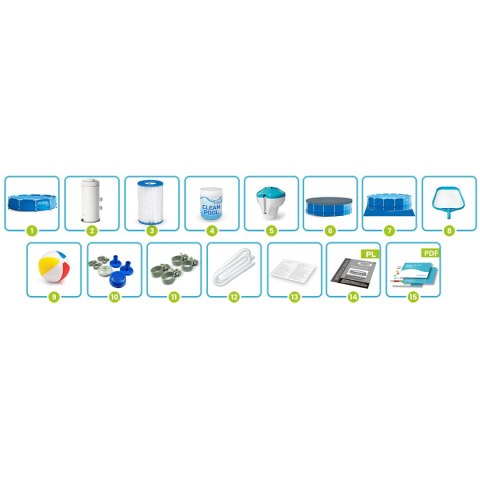 Basen ogrodowy stelażowy 366 x 76 cm 16w1 INTEX 28212