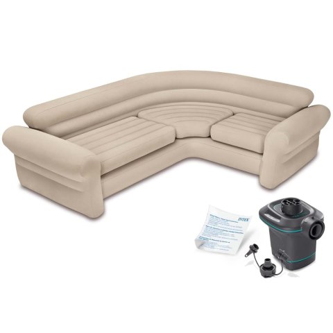 Intex 68575–66640 Kanapa narożna nadmuchiwana 257×203×76 cm z pompą Quick-Fill Intex 68575–66640 Kanapa narożna nadmuchiwana 257×203×76 cm z pompą Quick-Fill