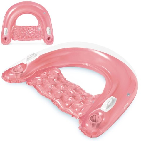 Fotel do pływania z uchwytami 147 x 99 cm różowy INTEX 58859