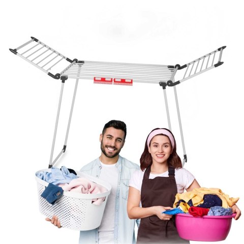 Suszarka na pranie stojąca rozkładana Debora biała 19mb Suszarka na pranie stojąca rozkładana Debora biała 19mb