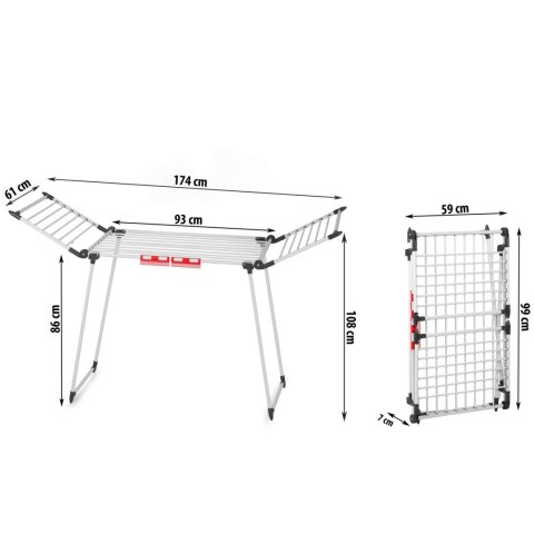 Suszarka na pranie stojąca rozkładana Debora biała 19mb Suszarka na pranie stojąca rozkładana Debora biała 19mb
