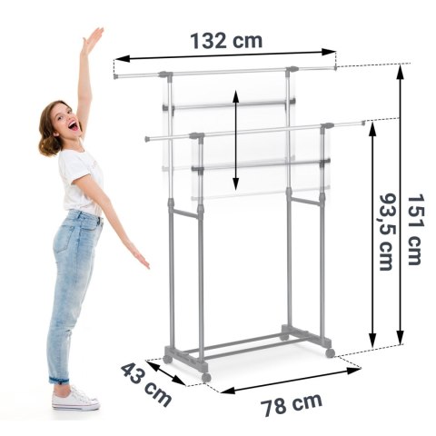 Wieszak na ubrania Massido 686400 czarno-srebrny Wieszak na ubrania Massido 686400 czarno-srebrny