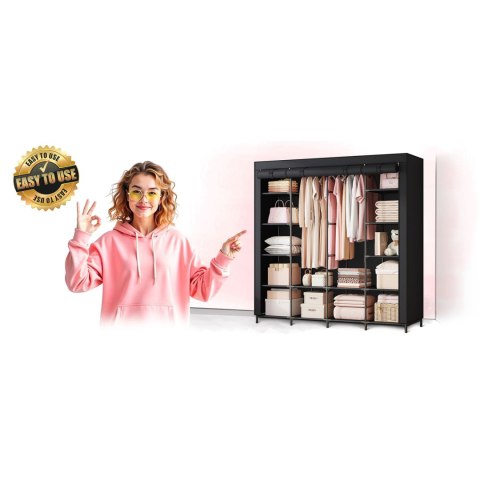 Duża szafa tekstylna Massido MS-804 czarna Duża szafa tekstylna Massido MS-804 czarna