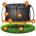 Trampolina ogrodowa profilowana 12ft/374cm z siatką wewnętrzną Neo-Sport
