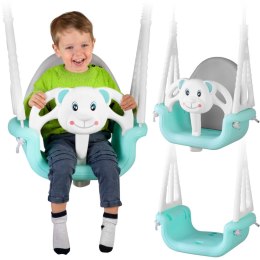 Huśtawka kubełkowa Miś 3w1 RicoKids turkusowa 6m–7 lat CE