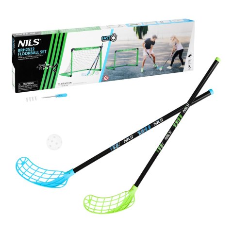 BRH2522 Zestaw do unihokeja NILS 2 bramki 91×61×61 cm 2 kije + piłka BRH2522 Zestaw do unihokeja NILS 2 bramki 91×61×61 cm 2 kije + piłka