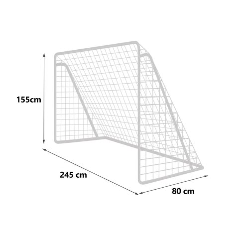 Bramka do piłki nożnej 245 x 155 x 80 cm + mata celownicza Bramka do piłki nożnej 245 x 155 x 80 cm + mata celownicza