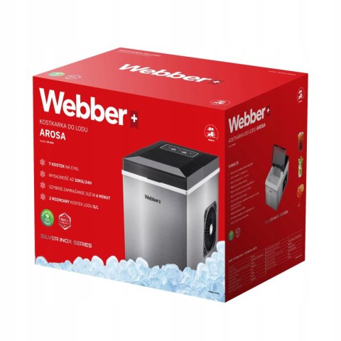 Kostkarka do lodu WEBBER domowa maszyna do kostek 10kg 165W ekspresowy lód Kostkarka do lodu WEBBER domowa maszyna do kostek 10kg 165W ekspresowy lód