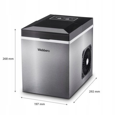 Kostkarka do lodu WEBBER domowa maszyna do kostek 10kg 165W ekspresowy lód Kostkarka do lodu WEBBER domowa maszyna do kostek 10kg 165W ekspresowy lód