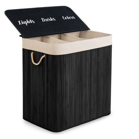 Bambusowy kosz na pranie bieliznę z pokrywą 150 l Massido Bambusowy kosz na pranie bieliznę z pokrywą 150 l Massido