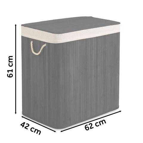 Bambusowy kosz na pranie bieliznę z pokrywą 150 l Massido Bambusowy kosz na pranie bieliznę z pokrywą 150 l Massido