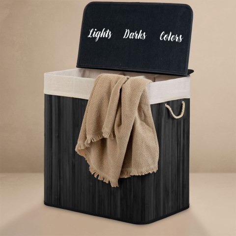 Bambusowy kosz na pranie bieliznę z pokrywą 150 l Massido Bambusowy kosz na pranie bieliznę z pokrywą 150 l Massido